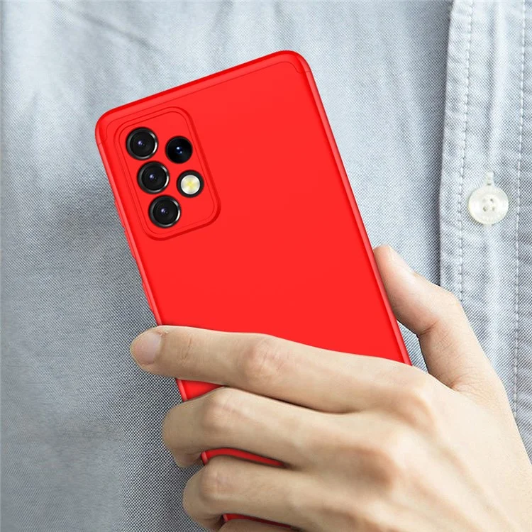 GKK Couvercle en Plastique Dur de Finition Mate de 3 Pièces Détachable Pour Samsung Galaxy A52 4g / 5G / A52s 5G - Rouge