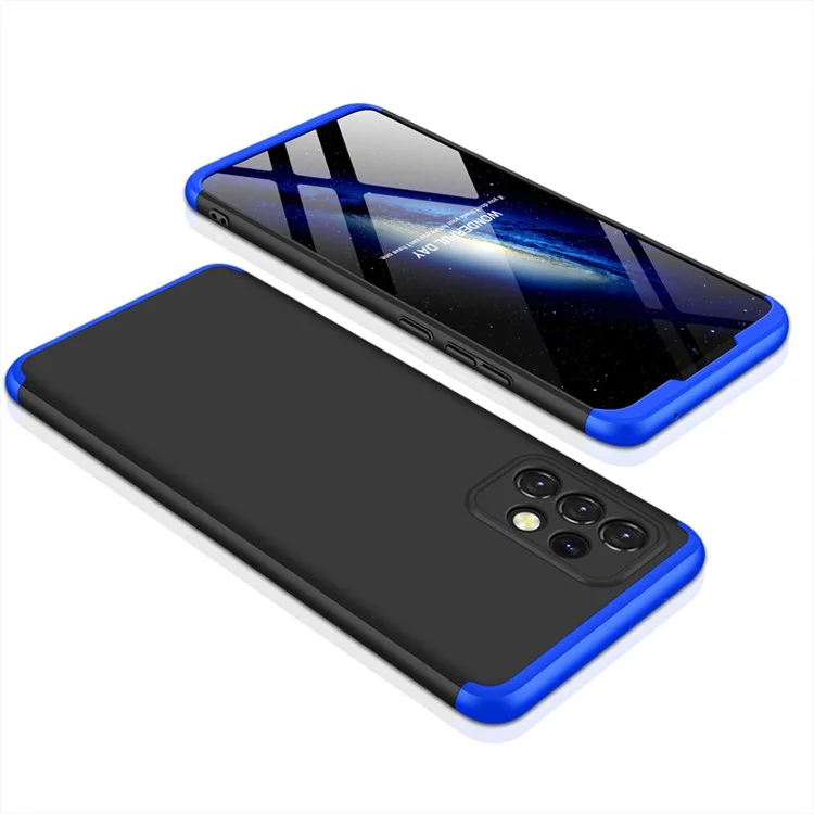 GKK Destacável de 3 Peças de Acabamento Fosco Superfície de Plástico Dura Tampa Para Samsung Galaxy A52 4G/5G / A52s 5G - Preto / Azul