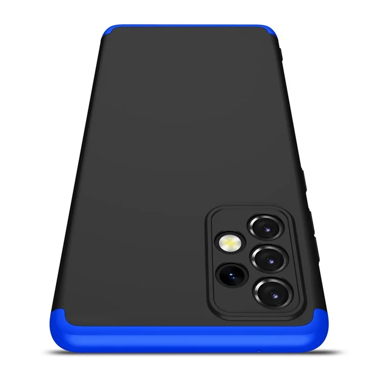 GKK Destacável de 3 Peças de Acabamento Fosco Superfície de Plástico Dura Tampa Para Samsung Galaxy A52 4G/5G / A52s 5G - Preto / Azul