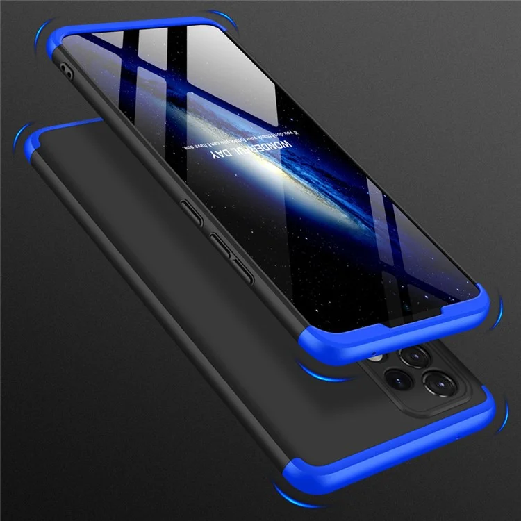 GKK Destacável de 3 Peças de Acabamento Fosco Superfície de Plástico Dura Tampa Para Samsung Galaxy A52 4G/5G / A52s 5G - Preto / Azul