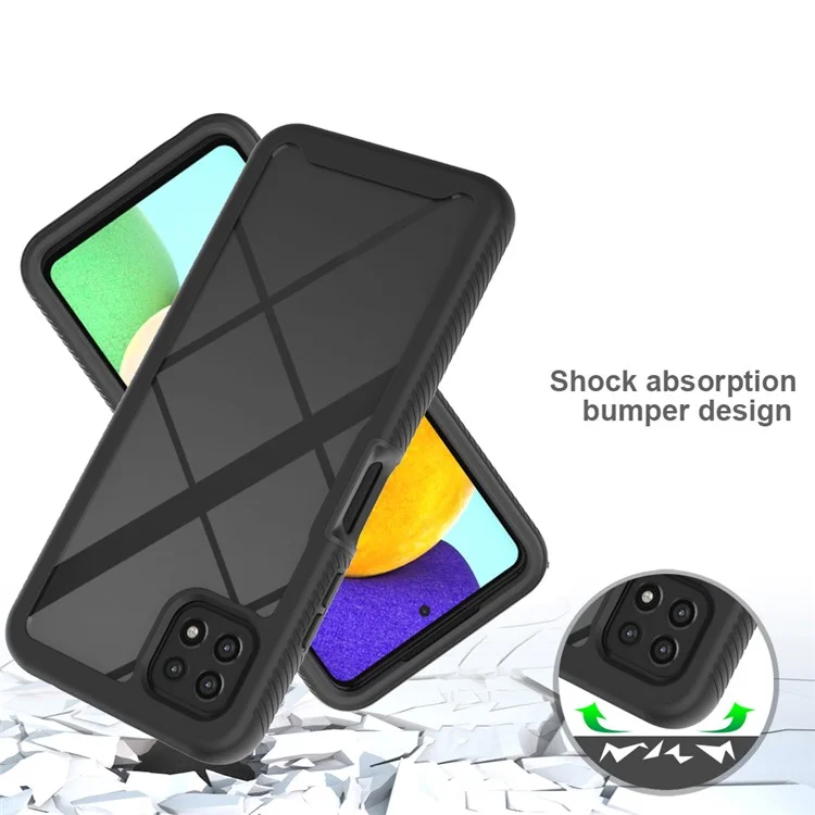 PC + TPU + Funda híbrida de acrílico a prueba de golpes para Samsung Galaxy A22 5G (versión europea) - Negro