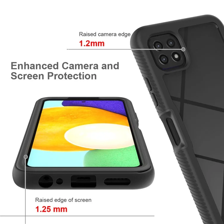 PC + TPU + Funda híbrida de acrílico a prueba de golpes para Samsung Galaxy A22 5G (versión europea) - Negro