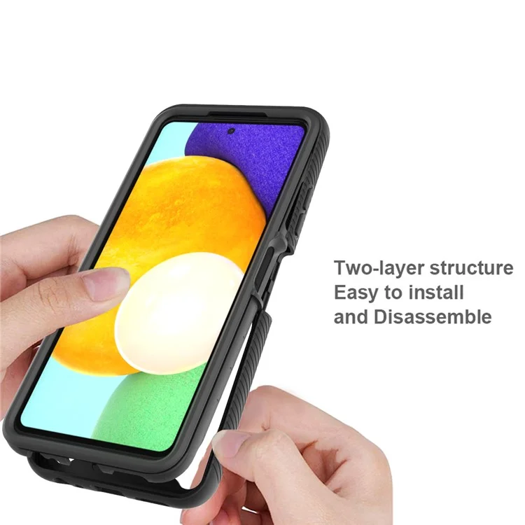 PC + TPU + Funda híbrida de acrílico a prueba de golpes para Samsung Galaxy A22 5G (versión europea) - Negro
