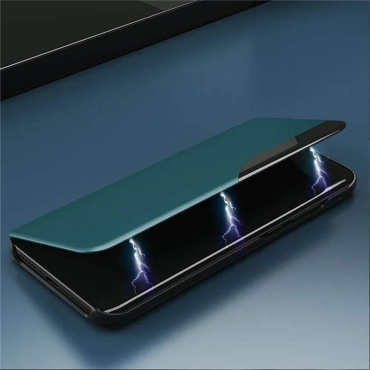 Étui de protection pour téléphone portable Flip Window en cuir pour Samsung Galaxy A22 5G (version européenne) - Vert