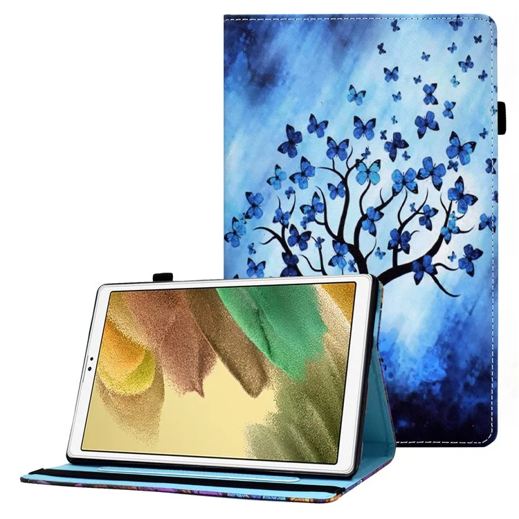 Bande élastique Motif Imprimé Support de Carte Support de Carte de Couverture de Cas pour Samsung Galaxy Tab A7 Lite 8.7 pouces SM-T220 (Wi-Fi) / SM-T225 - Arbre Papillon