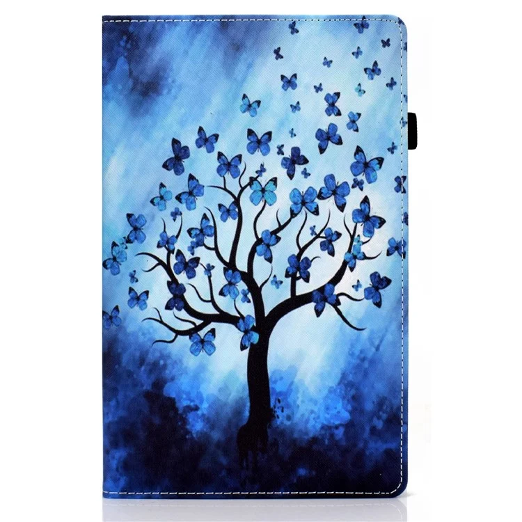 Bande élastique Motif Imprimé Support de Carte Support de Carte de Couverture de Cas pour Samsung Galaxy Tab A7 Lite 8.7 pouces SM-T220 (Wi-Fi) / SM-T225 - Arbre Papillon