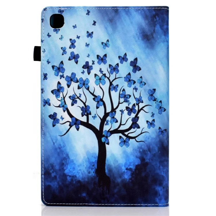 Bande élastique Motif Imprimé Support de Carte Support de Carte de Couverture de Cas pour Samsung Galaxy Tab A7 Lite 8.7 pouces SM-T220 (Wi-Fi) / SM-T225 - Arbre Papillon
