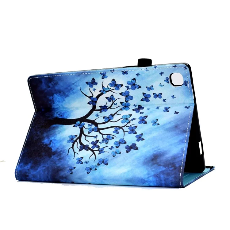 Bande élastique Motif Imprimé Support de Carte Support de Carte de Couverture de Cas pour Samsung Galaxy Tab A7 Lite 8.7 pouces SM-T220 (Wi-Fi) / SM-T225 - Arbre Papillon