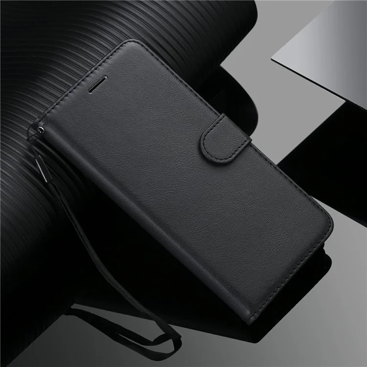 KT Leather Series-2 Diseño de Billetera Protección Completa de Cuero Liso Soporte Con Correa Para Samsung Galaxy S21 fe - Negro