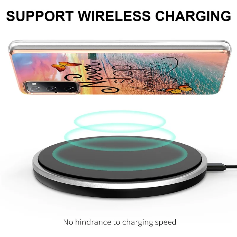 Für Samsung Galaxy S20 FE 2022 / S20 FE 4G / S20 FE 5G / S20 Lite TPU-Hüllen IMD-Muster Galvanik Weiche Handy-Rückseite - Träume niemals auf