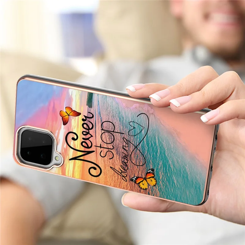 For Samsung Galaxy A22 4G (EU) TPU Cases IMD Pattern Electroplating Soft Phone Back Cover - Never Stop Dreaming