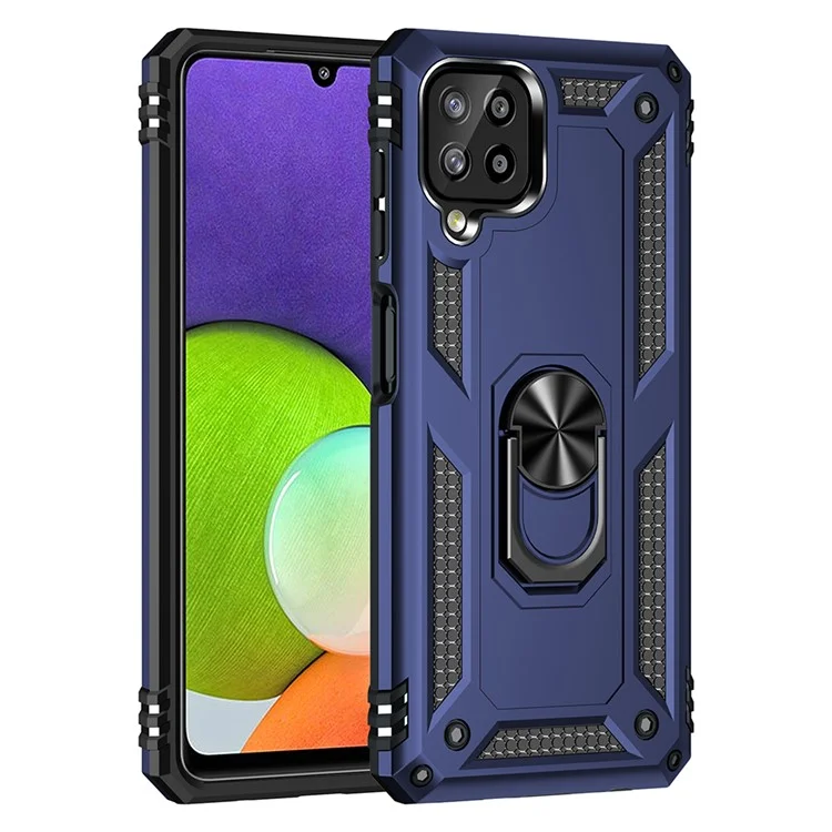Coque de protection hybride en PC + TPU avec support anneau pour Samsung Galaxy A22 4G (version EU) - Bleu