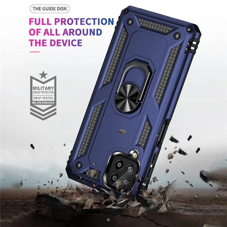 Coque de protection hybride en PC + TPU avec support anneau pour Samsung Galaxy A22 4G (version EU) - Bleu