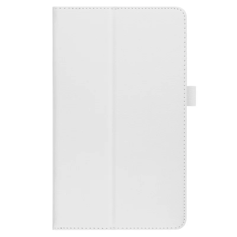 Lightweight Slim Litchi Texture PU Leather Folio Cover Stand Case for Samsung Galaxy Tab A7 Lite 8.7-inch - White