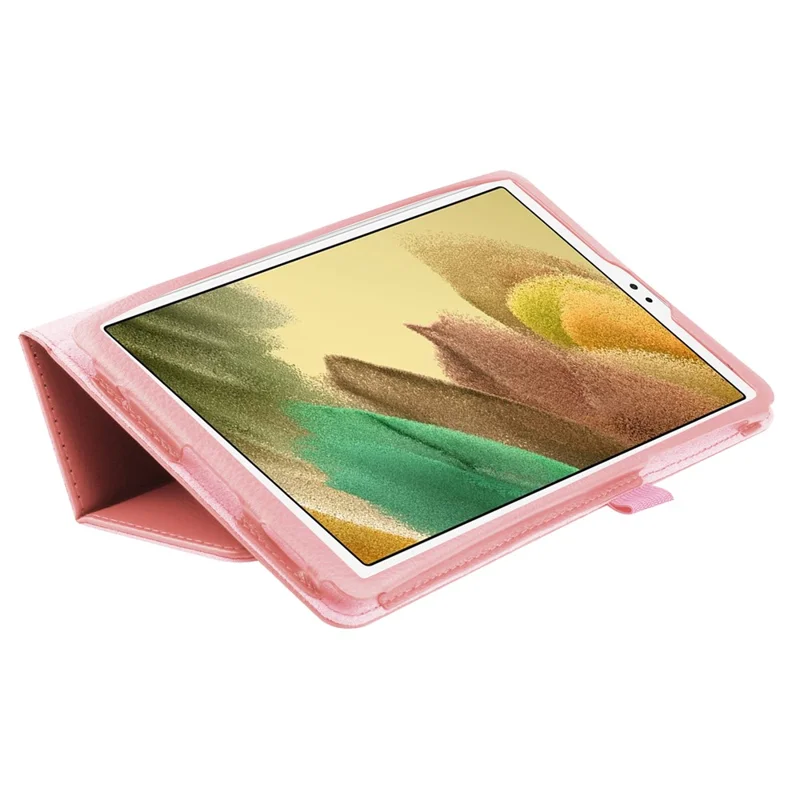 Lightweight Slim Litchi Texture PU Leather Folio Cover Stand Case for Samsung Galaxy Tab A7 Lite 8.7-inch - Pink