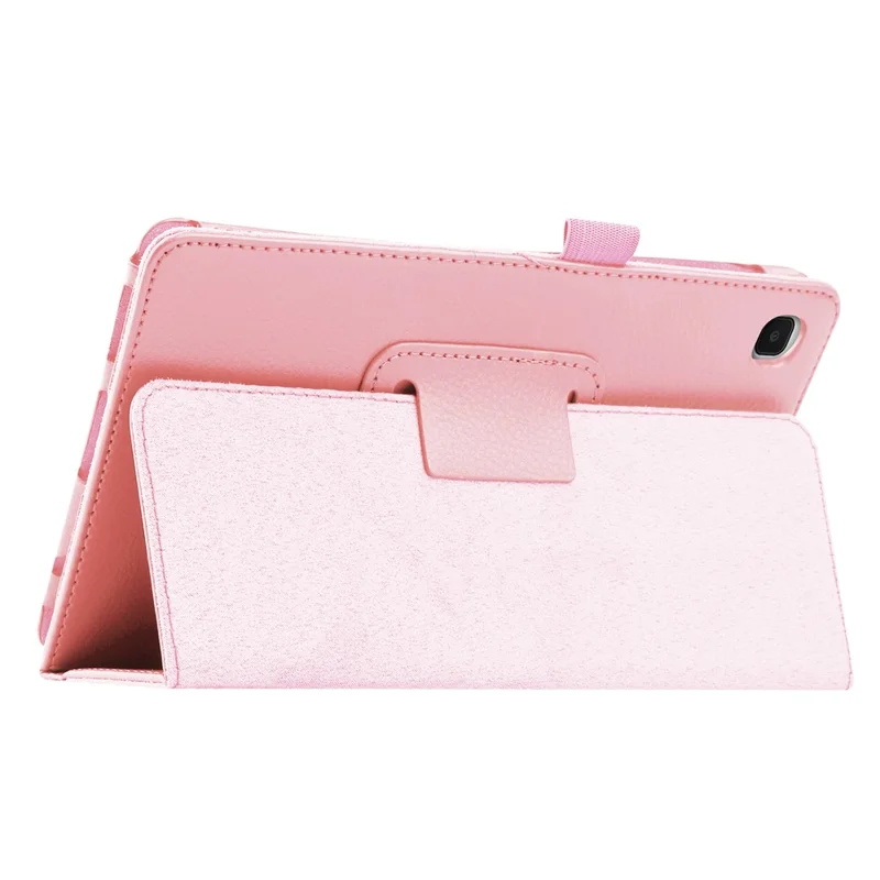 Lightweight Slim Litchi Texture PU Leather Folio Cover Stand Case for Samsung Galaxy Tab A7 Lite 8.7-inch - Pink