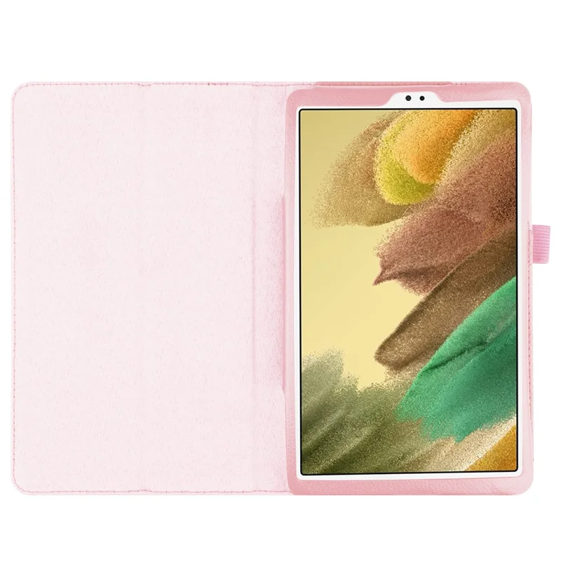Lightweight Slim Litchi Texture PU Leather Folio Cover Stand Case for Samsung Galaxy Tab A7 Lite 8.7-inch - Pink