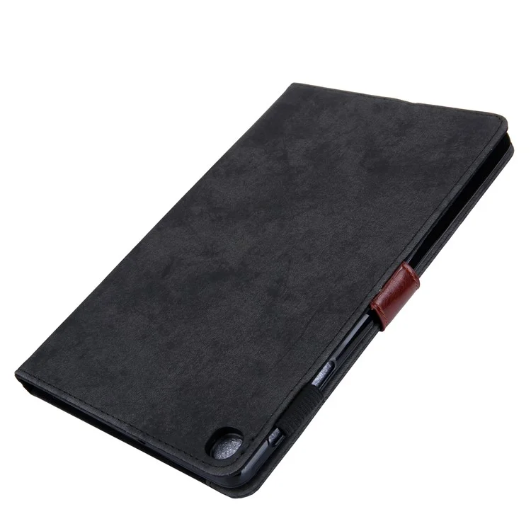 Tuchstruktur Lederständer Tablet Cover für Samsung Galaxy Tab A7 Lite 8,7 Zoll SM-T220 (WiFi) / SM-T225 - Schwarz