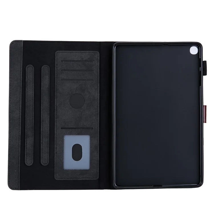 Tuchstruktur Lederständer Tablet Cover für Samsung Galaxy Tab A7 Lite 8,7 Zoll SM-T220 (WiFi) / SM-T225 - Schwarz