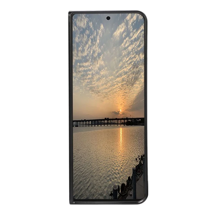 Leather Coated Phone Cover Case for Samsung Galaxy Z Fold3 5G - Black