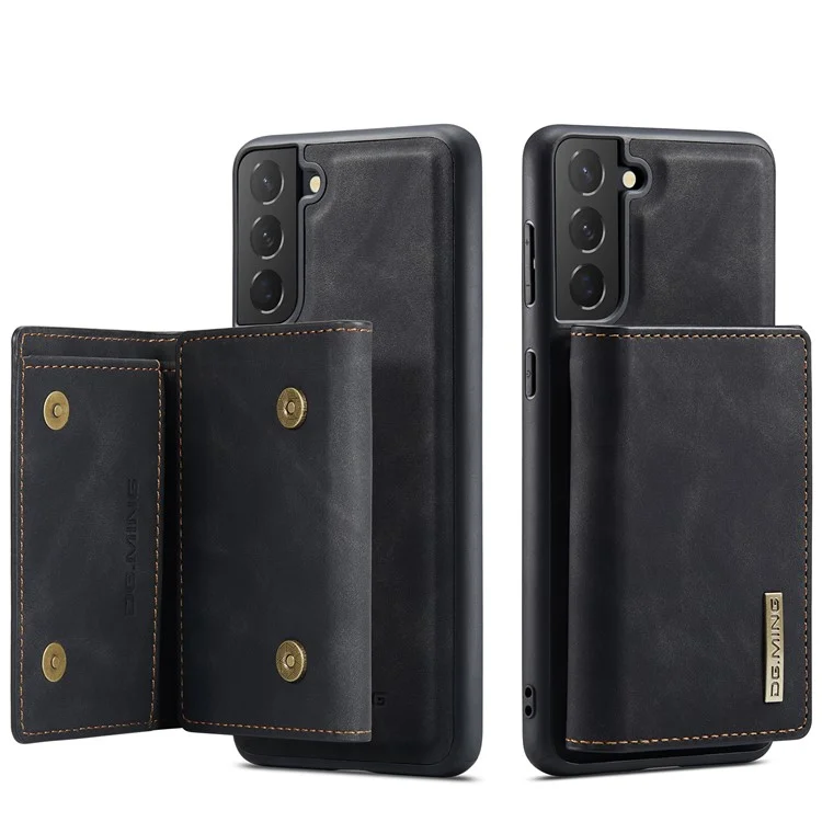 Étui en cuir DG.MING M1 Series Detachable Wallet Design avec revêtement TPU + PC et support pour Samsung Galaxy S21 5G/4G - Noir