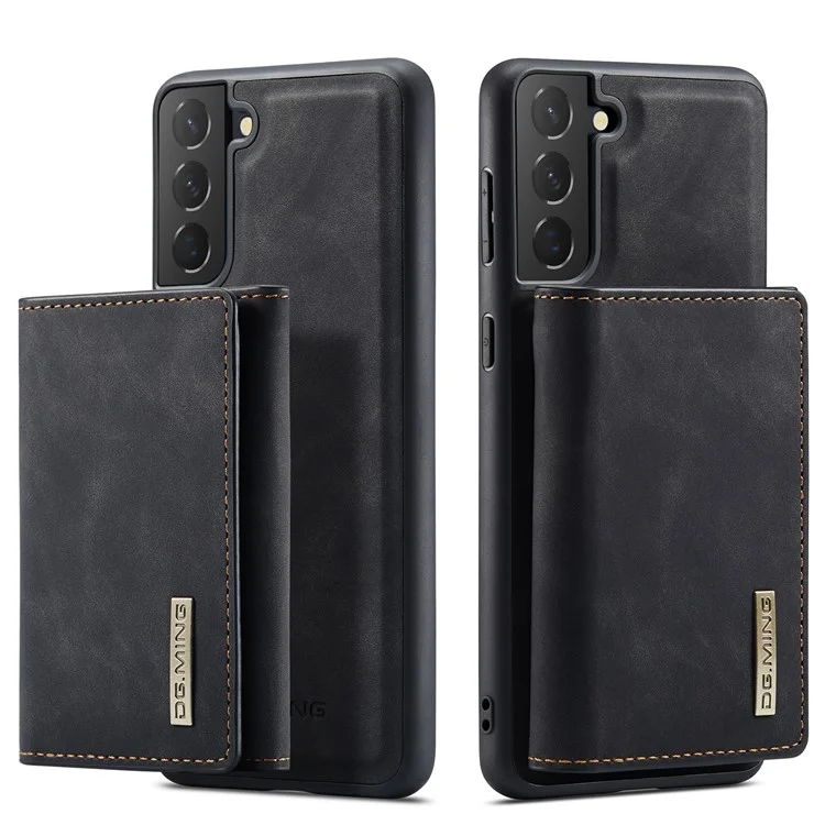 Étui en cuir DG.MING M1 Series Detachable Wallet Design avec revêtement TPU + PC et support pour Samsung Galaxy S21 5G/4G - Noir