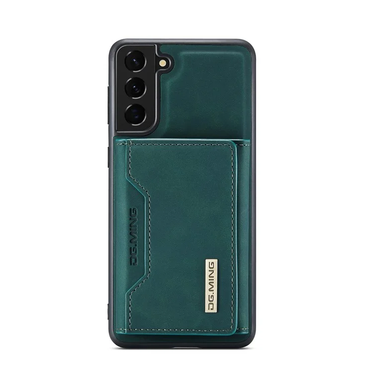 DG.MING Serie M2 Custodia 2 in 1 con Design Portafoglio Magnetico Staccabile e Supporto per Samsung Galaxy S21 5G/4G - Verde