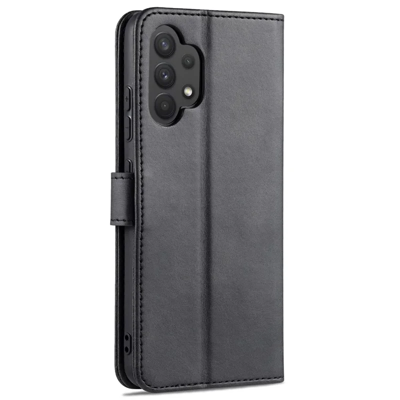 AZNS PU Leather Wallet Stand Telefoonhoesje voor Samsung Galaxy A32 4G (EU-versie) - Zwart