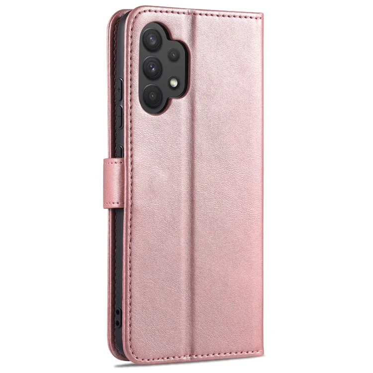 AZNS PU Leder -brieftaschenständer Telefonabdeckungsschale Für Samsung Galaxy A32 4G (EU -version) - Roségold