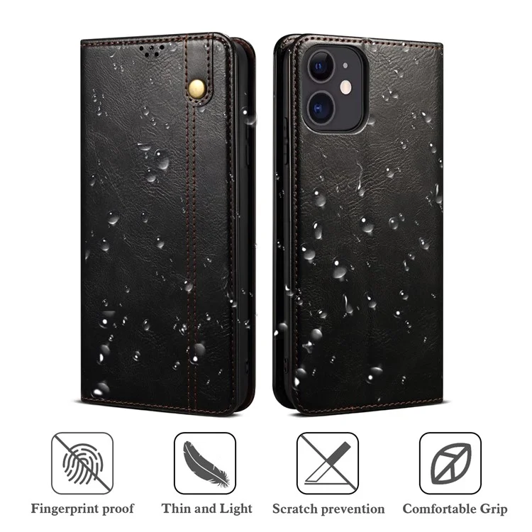 Leisure Style Waxy Crazy Horse Texture Protective Leather Case Cover for Samsung Galaxy M32 (Global Version) - Black