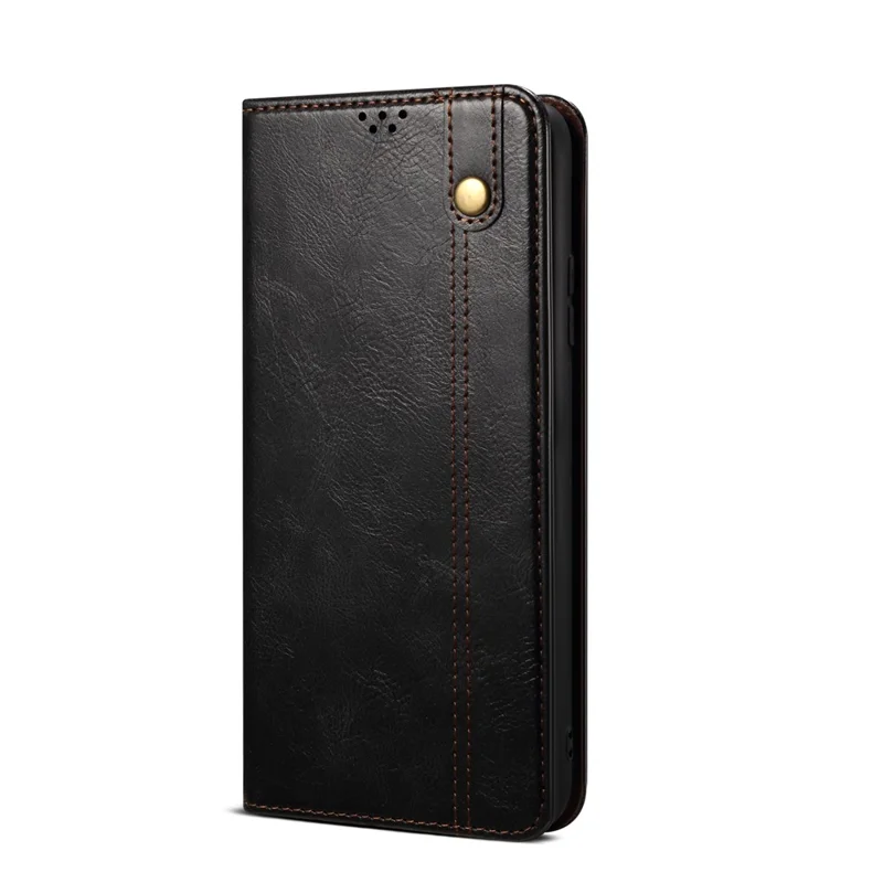 Leisure Style Waxy Crazy Horse Texture Protective Leather Case Cover for Samsung Galaxy M32 (Global Version) - Black
