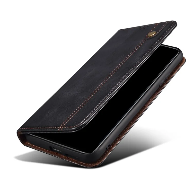 Leisure Style Waxy Crazy Horse Texture Protective Leather Case Cover for Samsung Galaxy M32 (Global Version) - Black