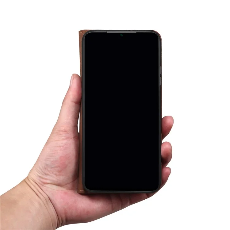 Leisure Style Waxy Crazy Horse Texture Protective Leather Case Cover for Samsung Galaxy M32 (Global Version) - Black