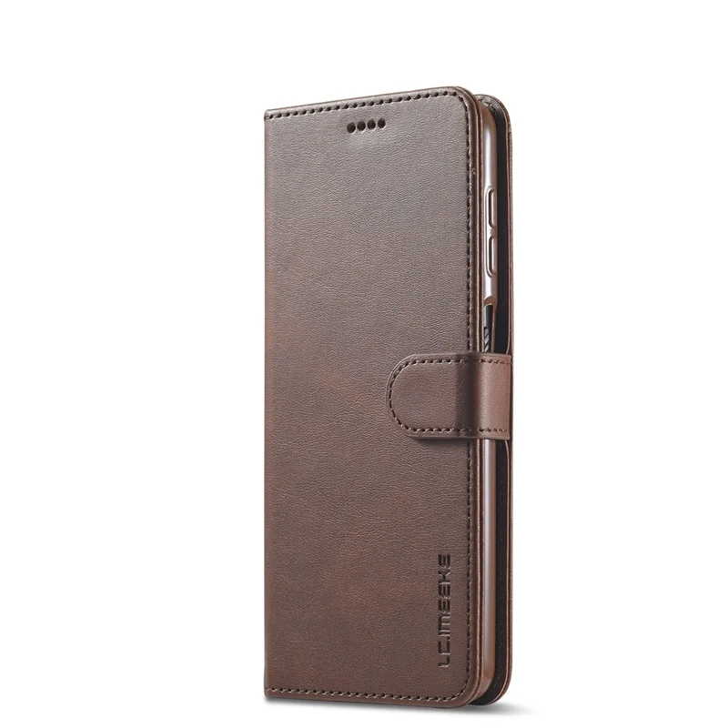 LC.IMEEKE Wallet Design Leather Phone Stand Case Protector for Samsung Galaxy A22 4G (EU Version) - Coffee