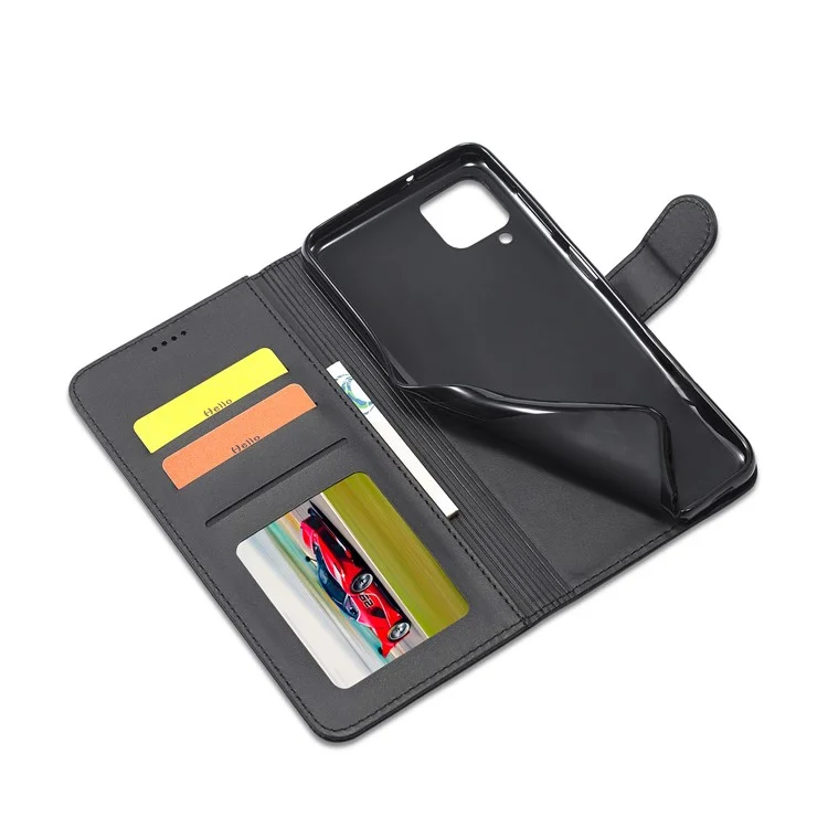 LC.IMEEKE Carteira Design Couro Case Protetor com Suporte para Samsung Galaxy A22 4G (Versão UE) - Preto
