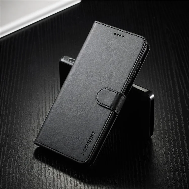 LC.IMEEKE Carteira Design Couro Case Protetor com Suporte para Samsung Galaxy A22 4G (Versão UE) - Preto