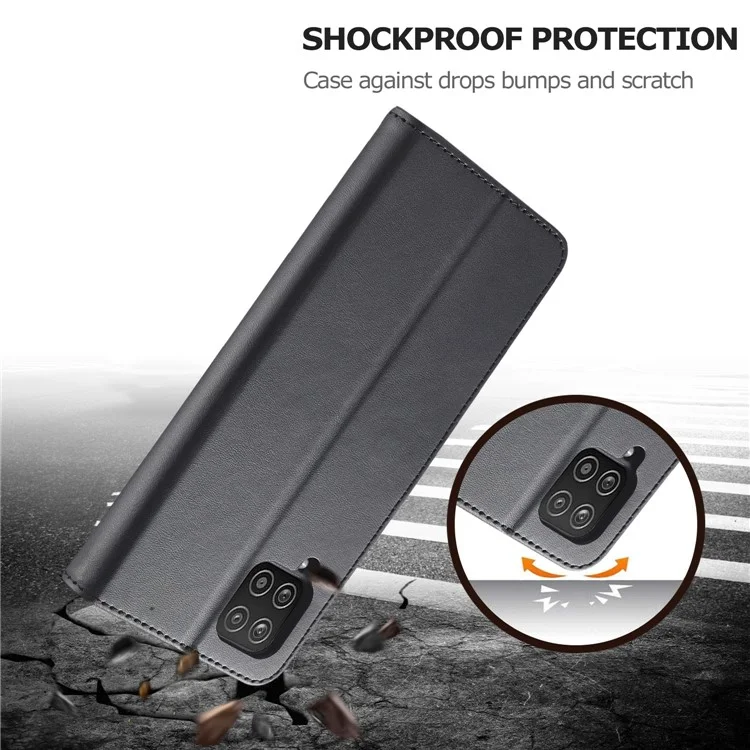LC.IMEEKE Carteira Design Couro Case Protetor com Suporte para Samsung Galaxy A22 4G (Versão UE) - Preto