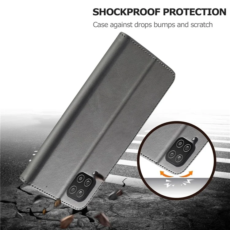 LC.IMEEKE Carteira Design Couro Case Protetor com Suporte para Samsung Galaxy A22 4G (Versão UE) - Preto