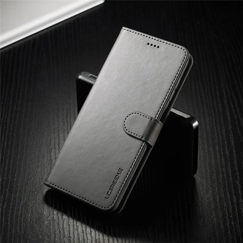 LC.IMEEKE Wallet Design Leather Phone Stand Case Protector for Samsung Galaxy A22 4G (EU Version) - Grey