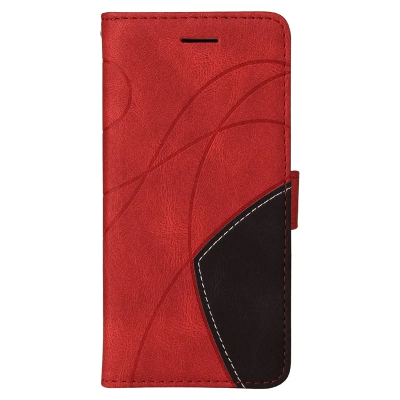 For Samsung Galaxy A52 4G / 5G / A52s 5G Leather Case Wallet Stand Color Splicing Phone Cover - Red