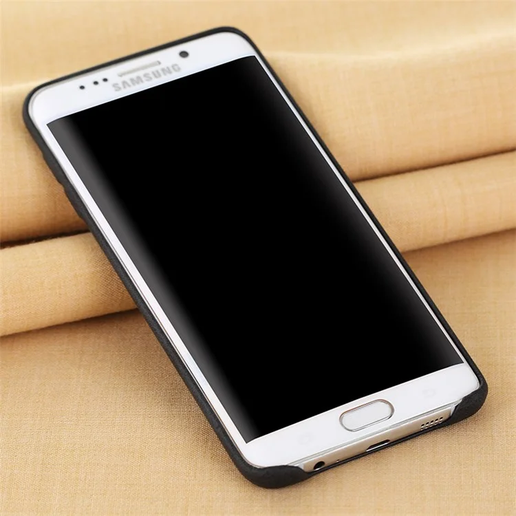 X-LEVEL Vintage Leather Coated Hard Protective Shell for Samsung Galaxy S6 edge Plus G928 - Black