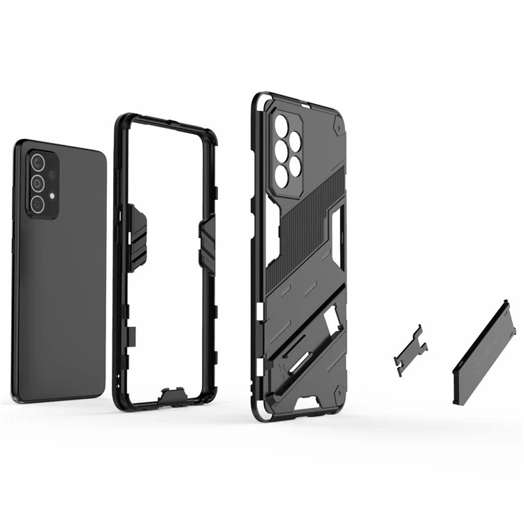 Armadura Militar Hard Militar PC + TPU Cobertura de Proteção Híbrida Para Samsung Galaxy A52 4G/5G / A52s 5G - Preto