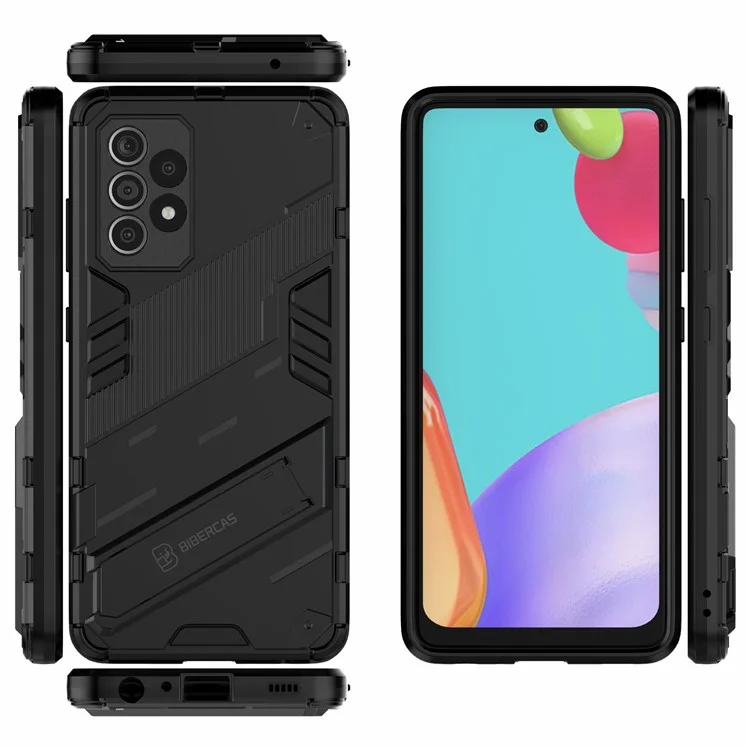 Armor Shockproof Military Hard PC + TPU Bumper Hybrid Protective Cover for Samsung Galaxy A52 4G/5G / A52s 5G - Black