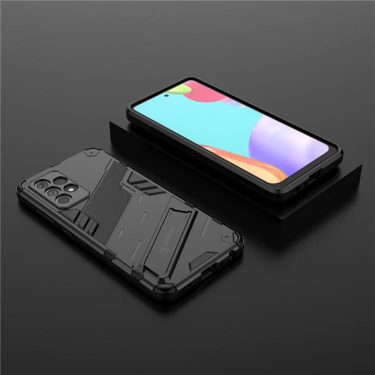 Armor Shockproof Military Hard PC + TPU Bumper Hybrid Protective Cover for Samsung Galaxy A52 4G/5G / A52s 5G - Black