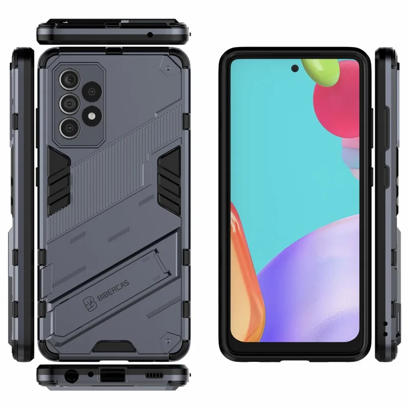 Armor Shockproof Military Hard PC + TPU Bumper Hybrid Protective Cover for Samsung Galaxy A52 4G / 5G / A52s 5G - Grey