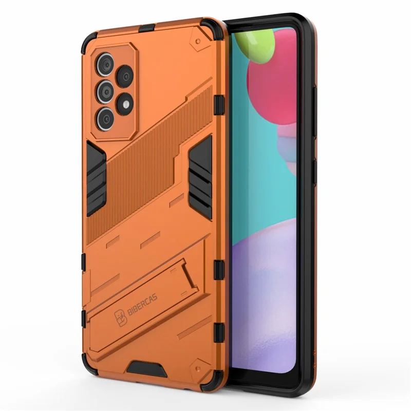 Armor Shockproof Military Hard PC + TPU Bumper Hybrid Protective Cover for Samsung Galaxy A52 4G/5G / A52s 5G - Orange