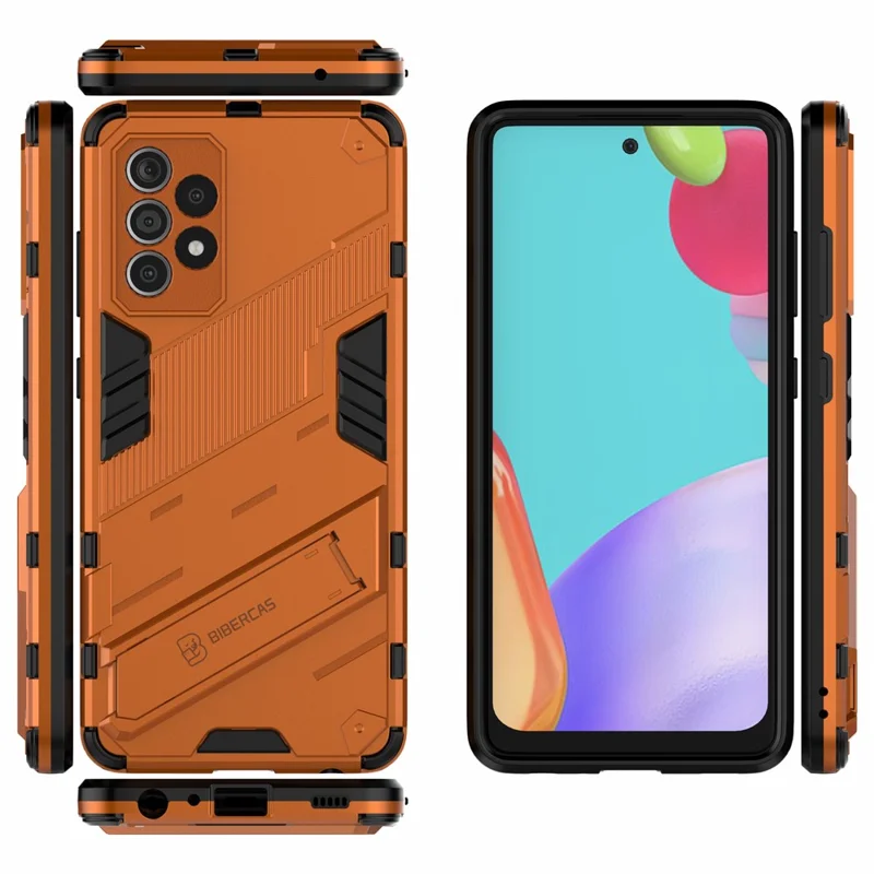 Armor Shockproof Military Hard PC + TPU Bumper Hybrid Protective Cover for Samsung Galaxy A52 4G/5G / A52s 5G - Orange