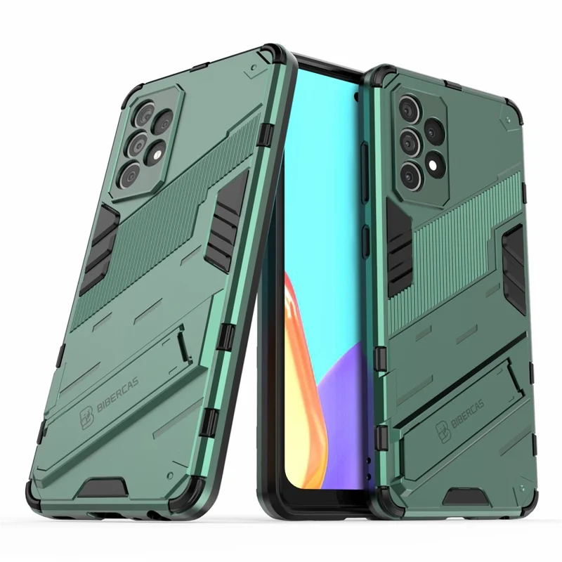 Armor Shockproof Military Hard PC + TPU Bumper Hybrid Protective Cover for Samsung Galaxy A52 4G/5G / A52s 5G - Green