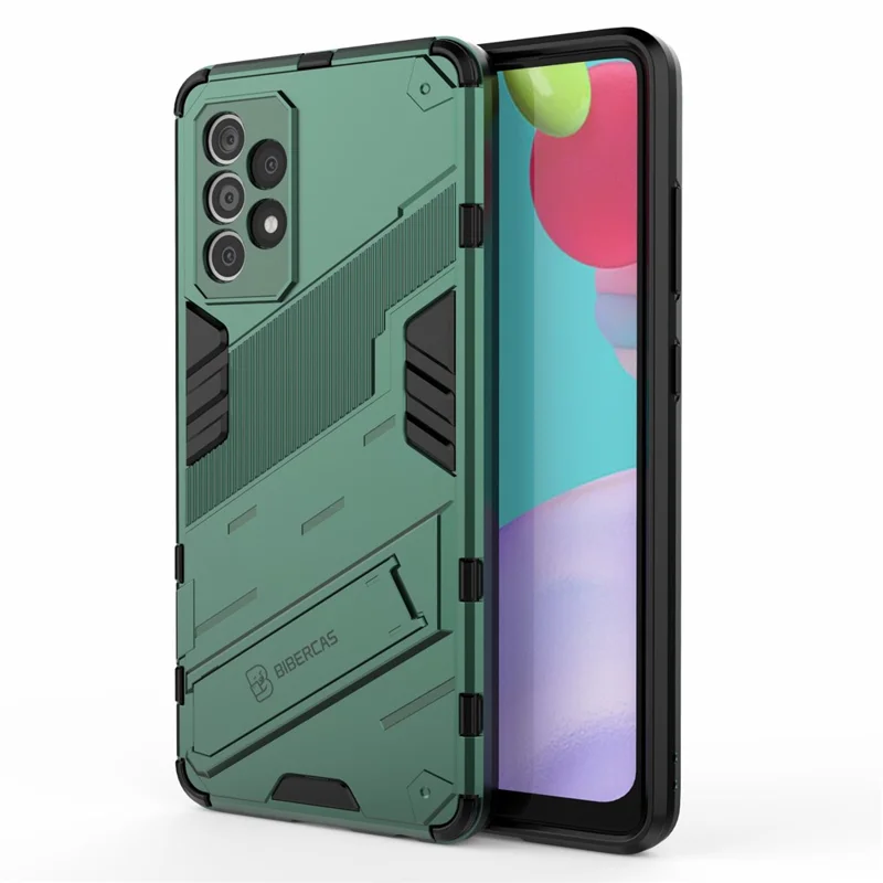 Armor Shockproof Military Hard PC + TPU Bumper Hybrid Protective Cover for Samsung Galaxy A52 4G/5G / A52s 5G - Green