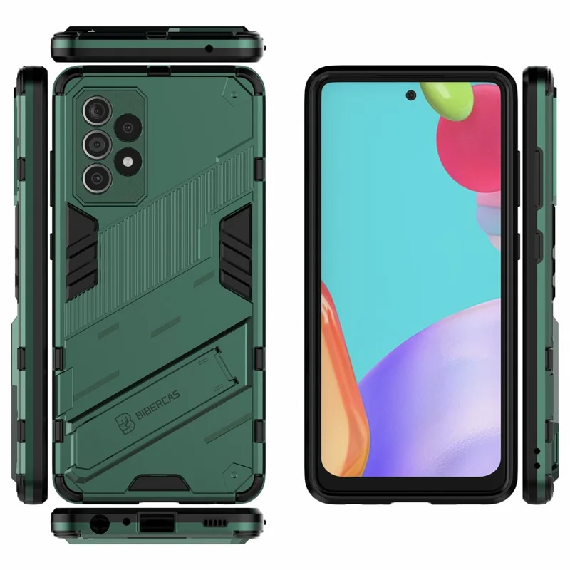 Armor Shockproof Military Hard PC + TPU Bumper Hybrid Protective Cover for Samsung Galaxy A52 4G/5G / A52s 5G - Green